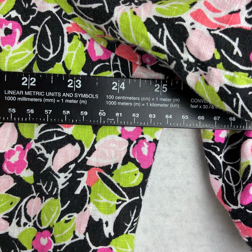 Kim Rogers 100% Linen Floral Button Up Blouse Women's 2X Pleat Front 3/4 Sleeve - Picture 5 of 12